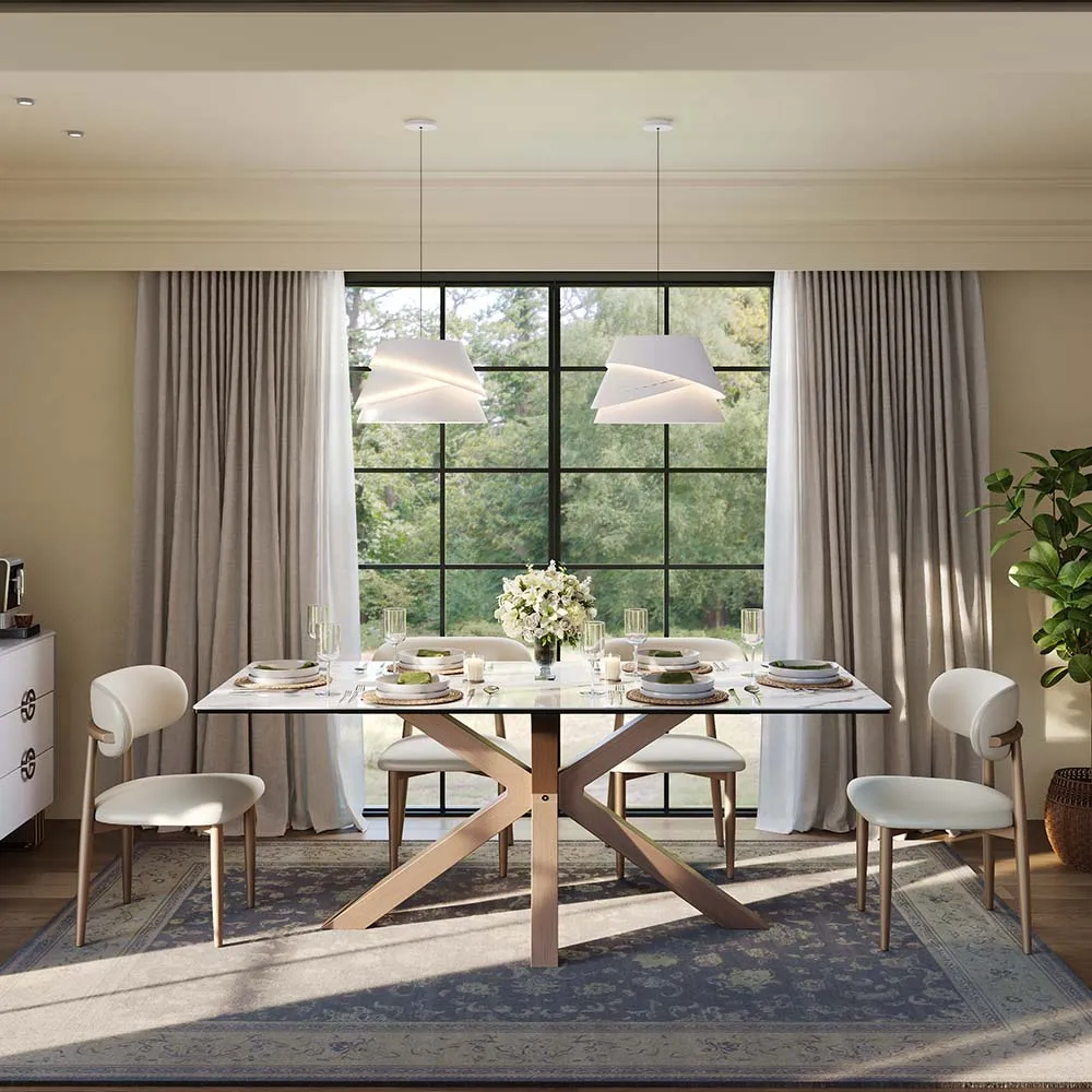 Rectangular Glossy Sintered Stone Dining Table Rectangular Glossy Sintered Stone Dining Table