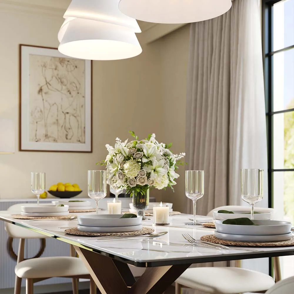 Rectangular Glossy Sintered Stone Dining Table Rectangular Glossy Sintered Stone Dining Table