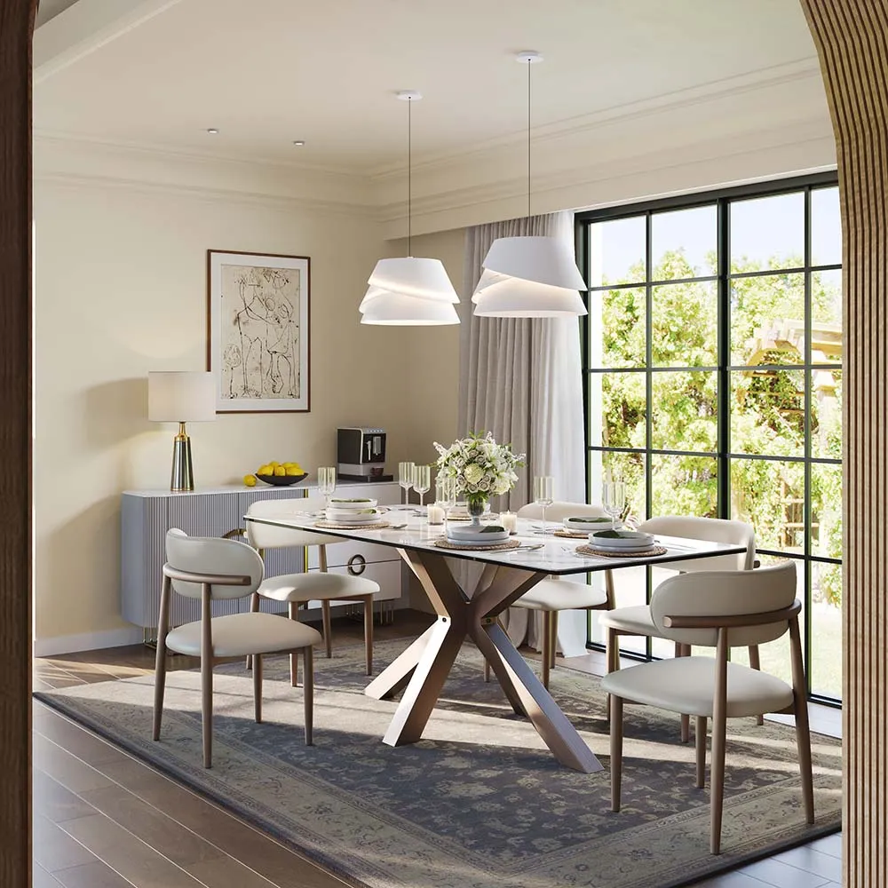 Rectangular Glossy Sintered Stone Dining Table Rectangular Glossy Sintered Stone Dining Table