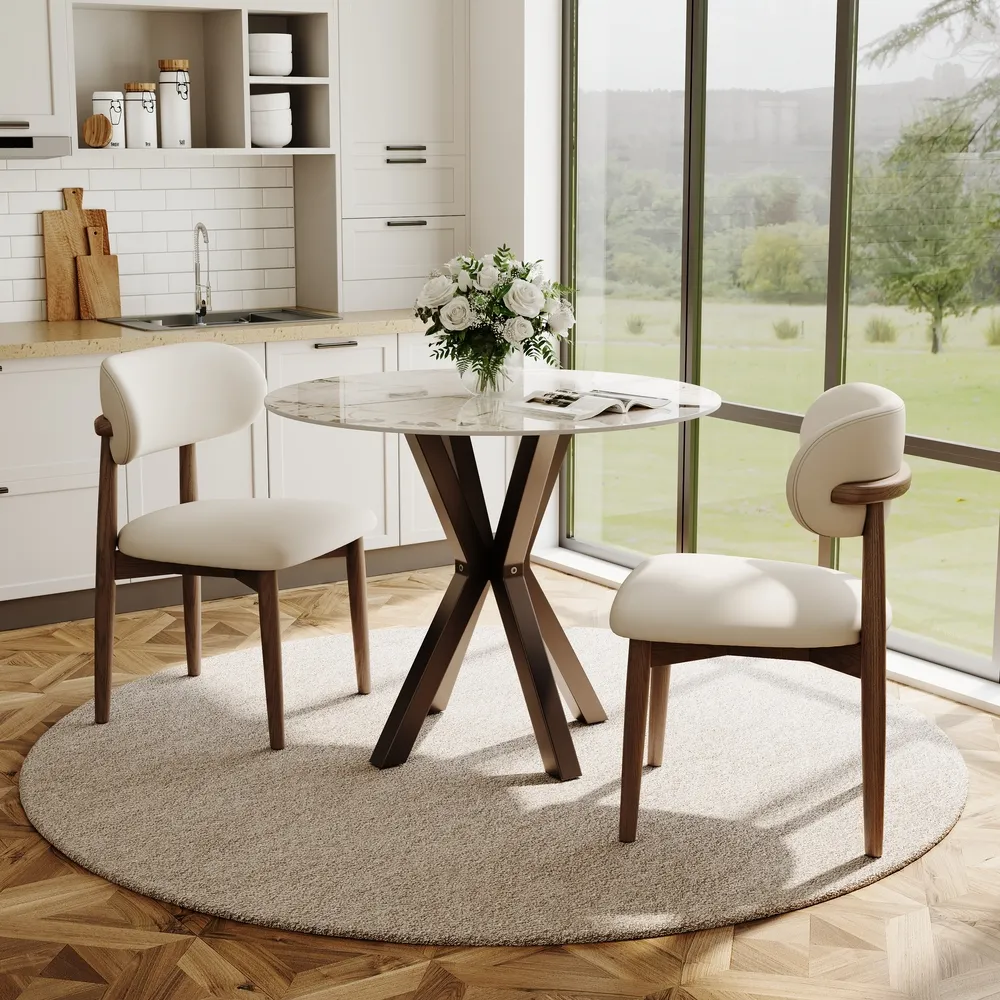 Round Pandora Glossy Sintered Stone Bistro Table Round Pandora Glossy Sintered Stone Bistro Table