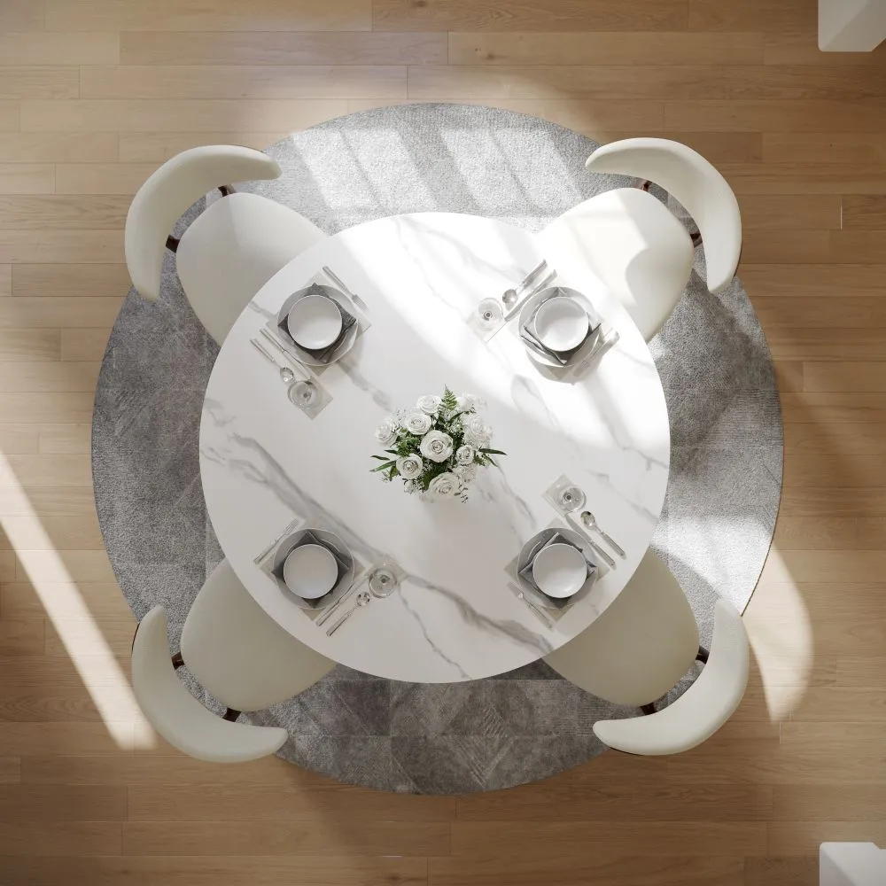 Round Glossy Sintered Stone Dining Table