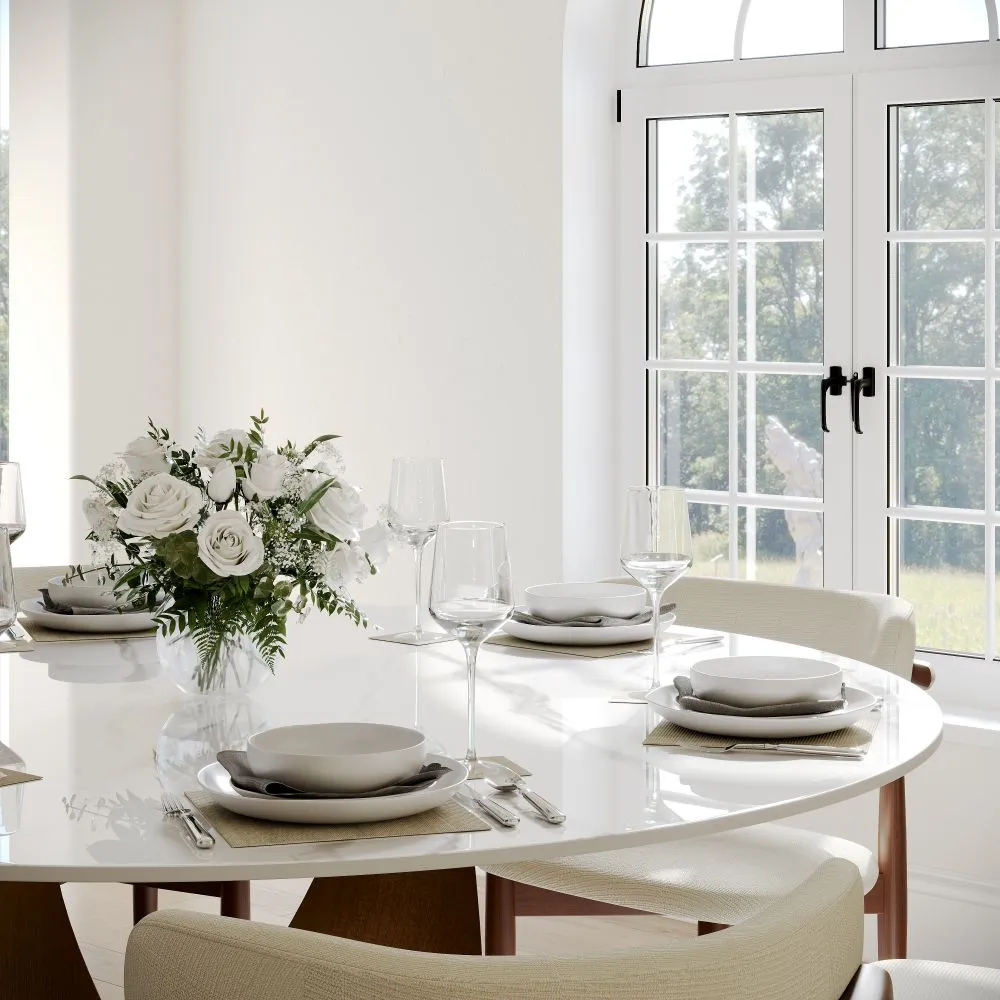 Round Glossy Sintered Stone Dining Table Round Glossy Sintered Stone Dining Table