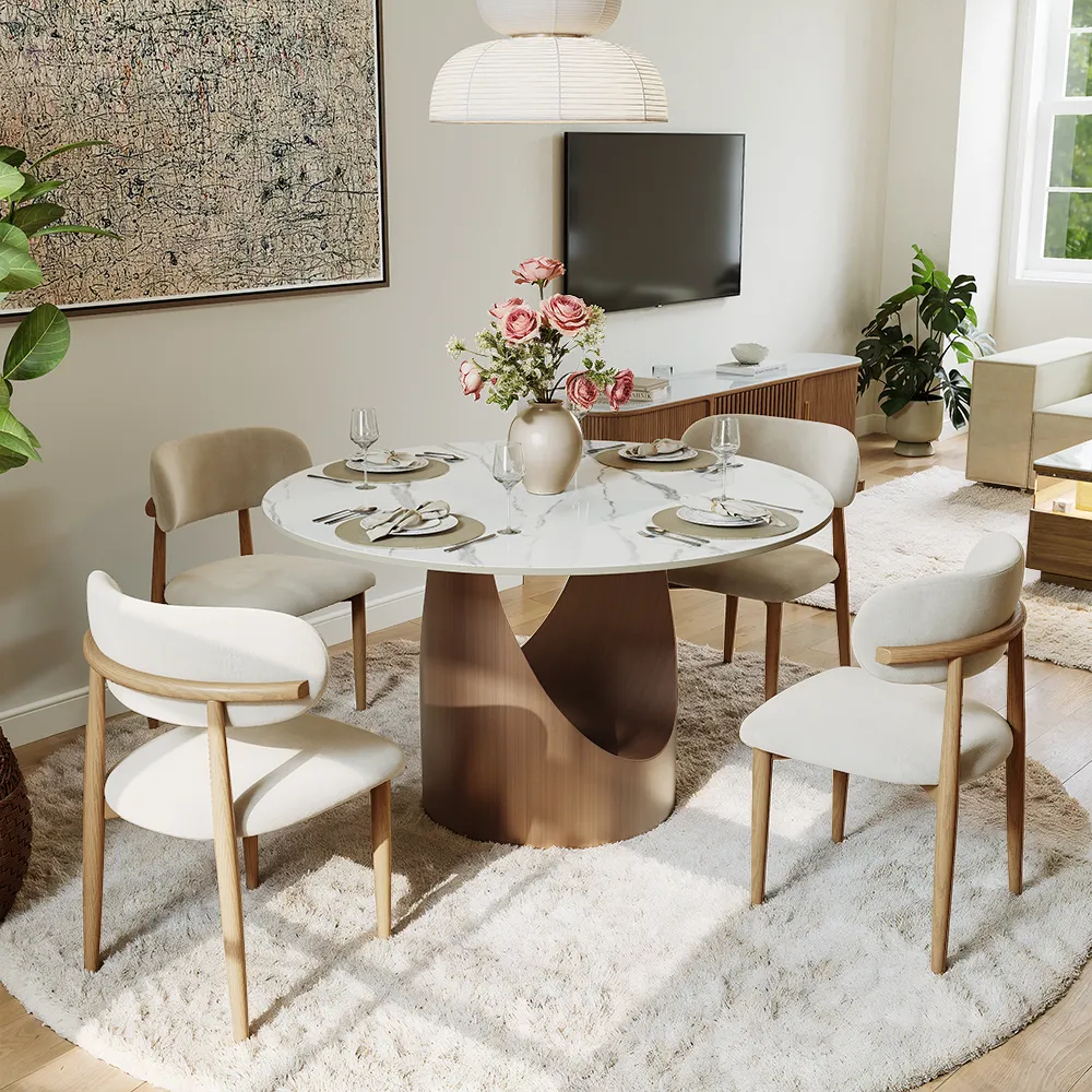 Round Glossy Sintered Stone Dining Table Round Glossy Sintered Stone Dining Table