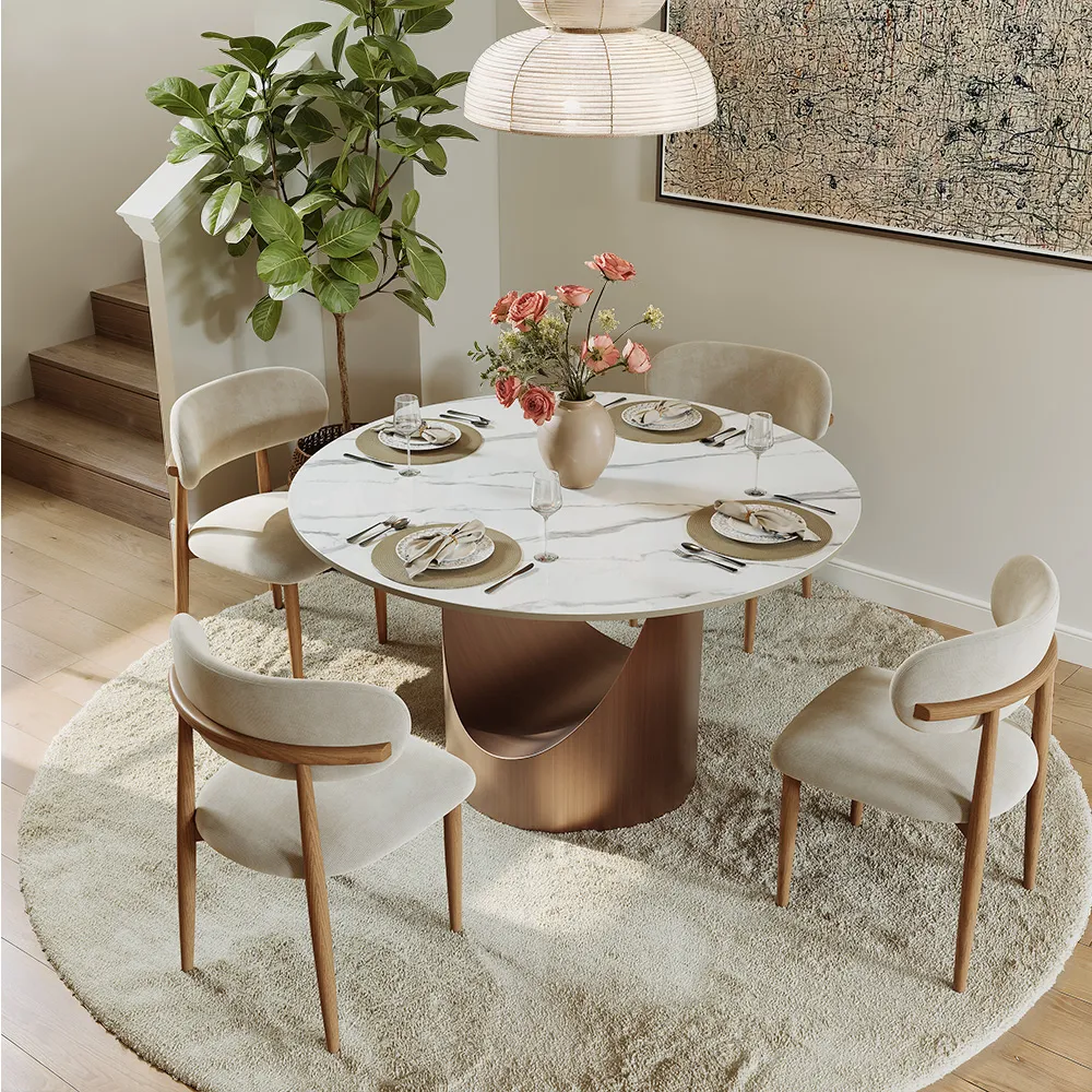 Round Glossy Sintered Stone Dining Table Round Glossy Sintered Stone Dining Table