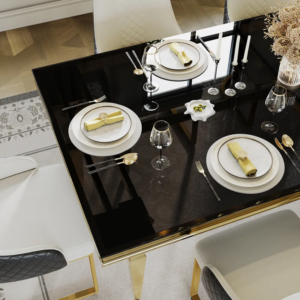 Modern Luxury Glass Dining Table