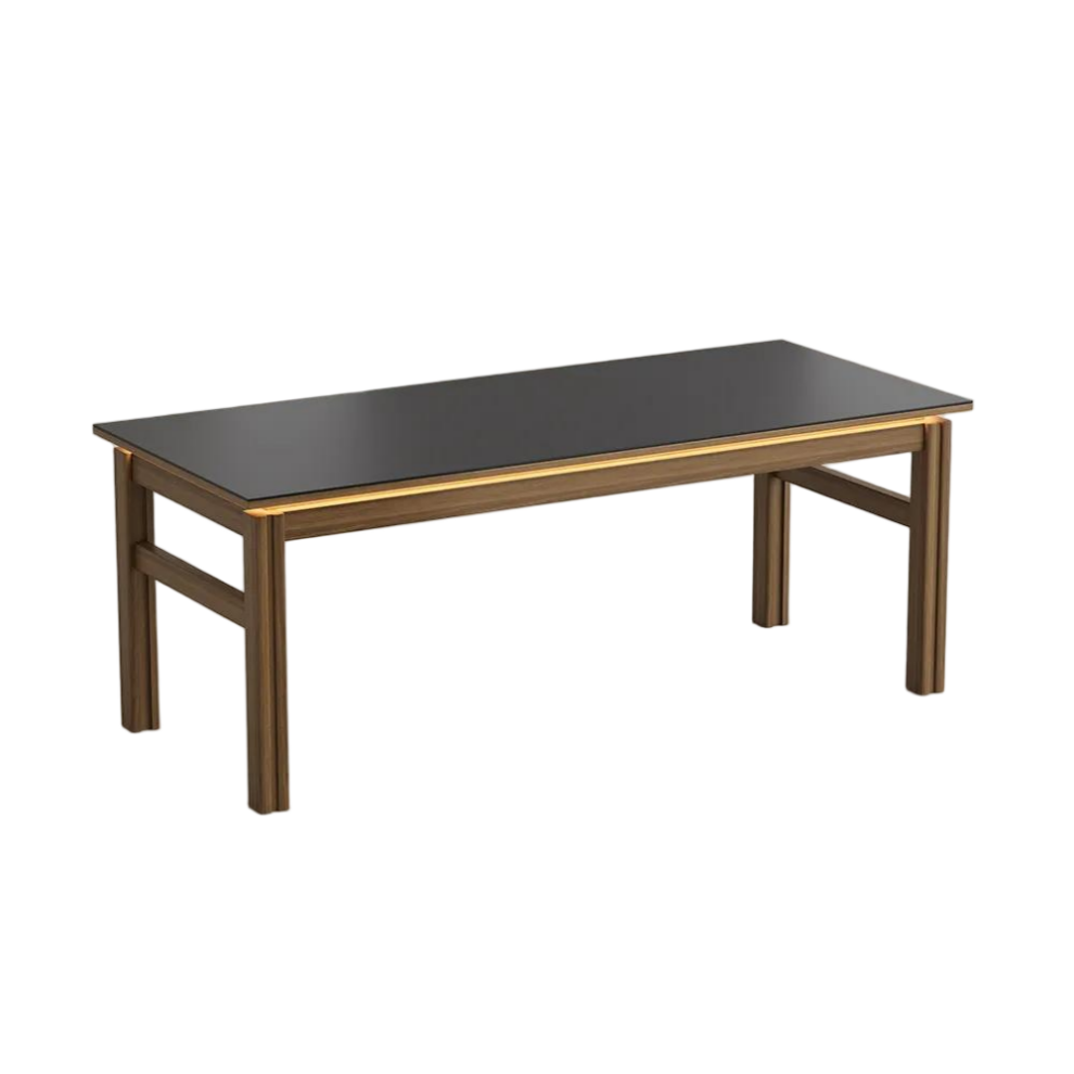 Modern LED Light Strip Dining Table With Storage