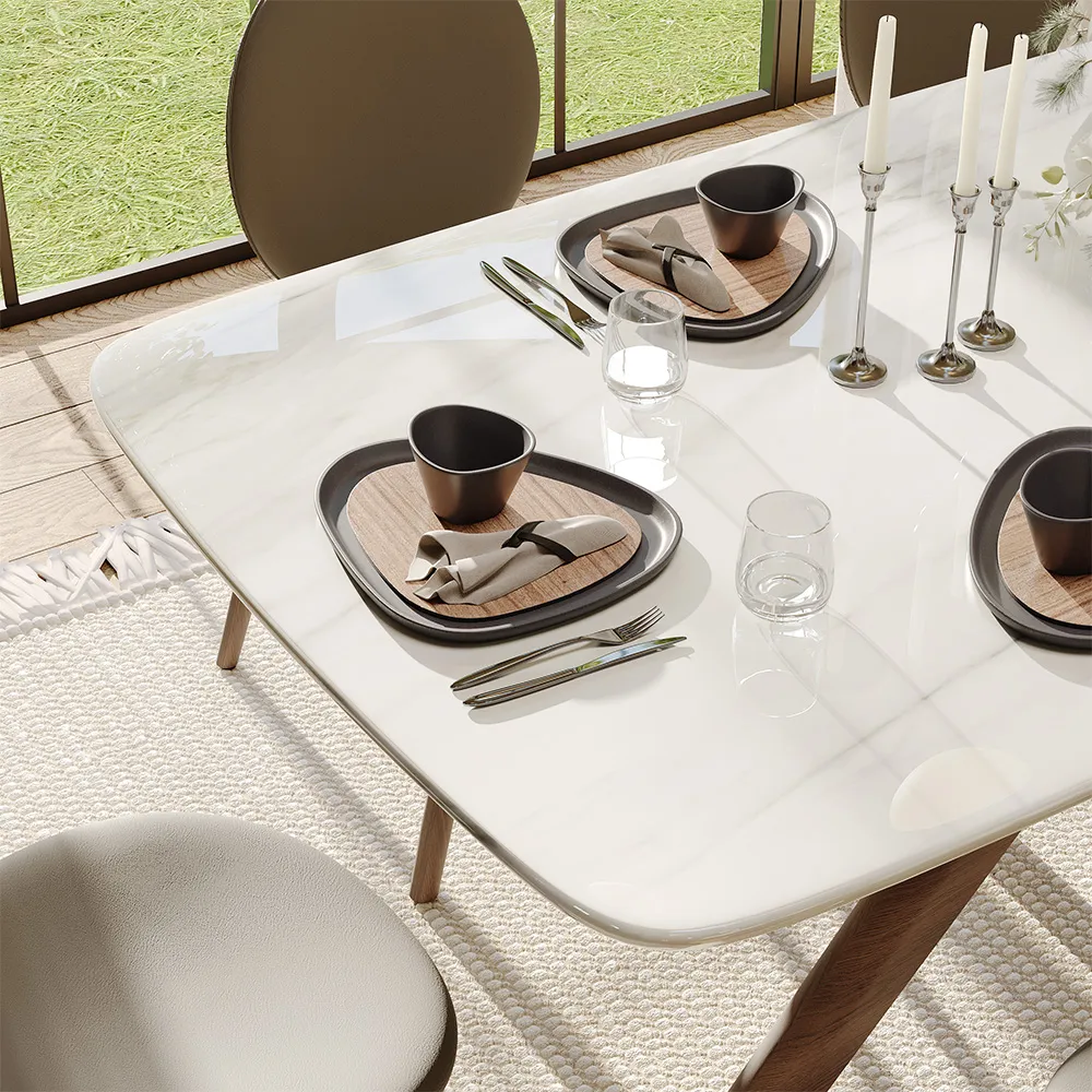 Rectangular Faux Marble Dining Table Rectangular Faux Marble Dining Table