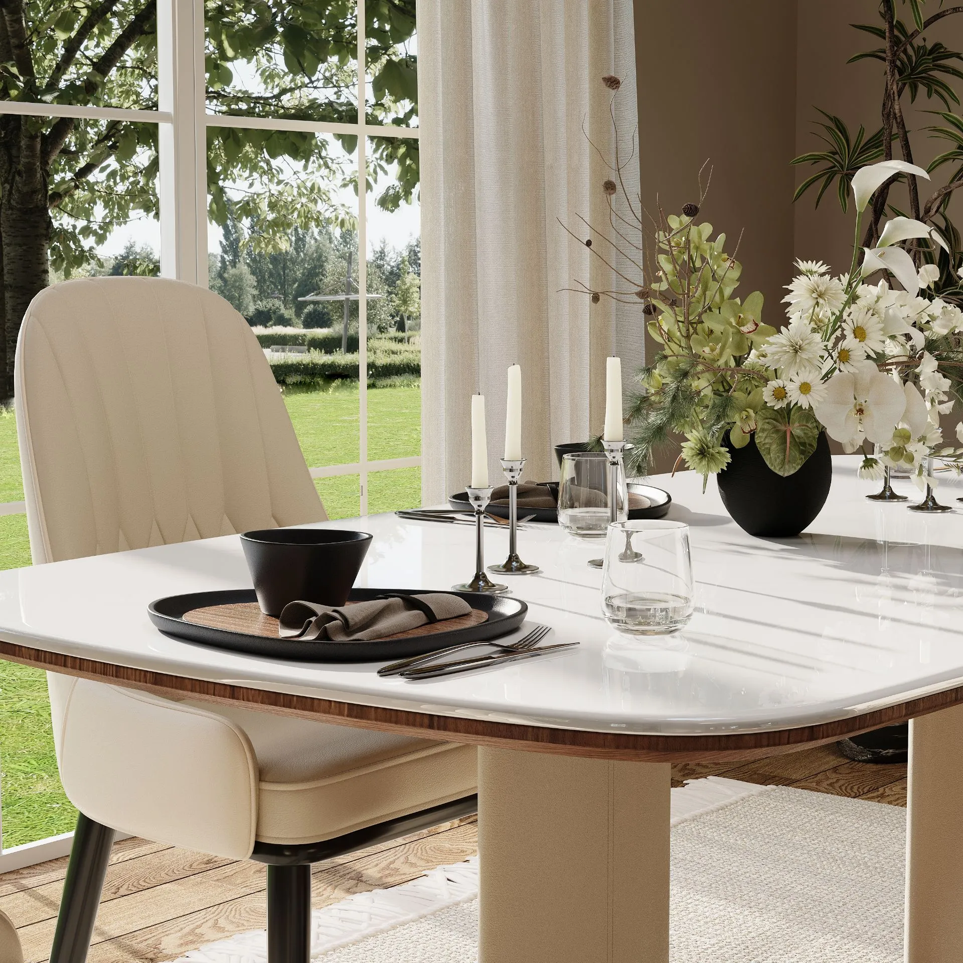 White Engineered Stone Dining Table White Engineered Stone Dining Table