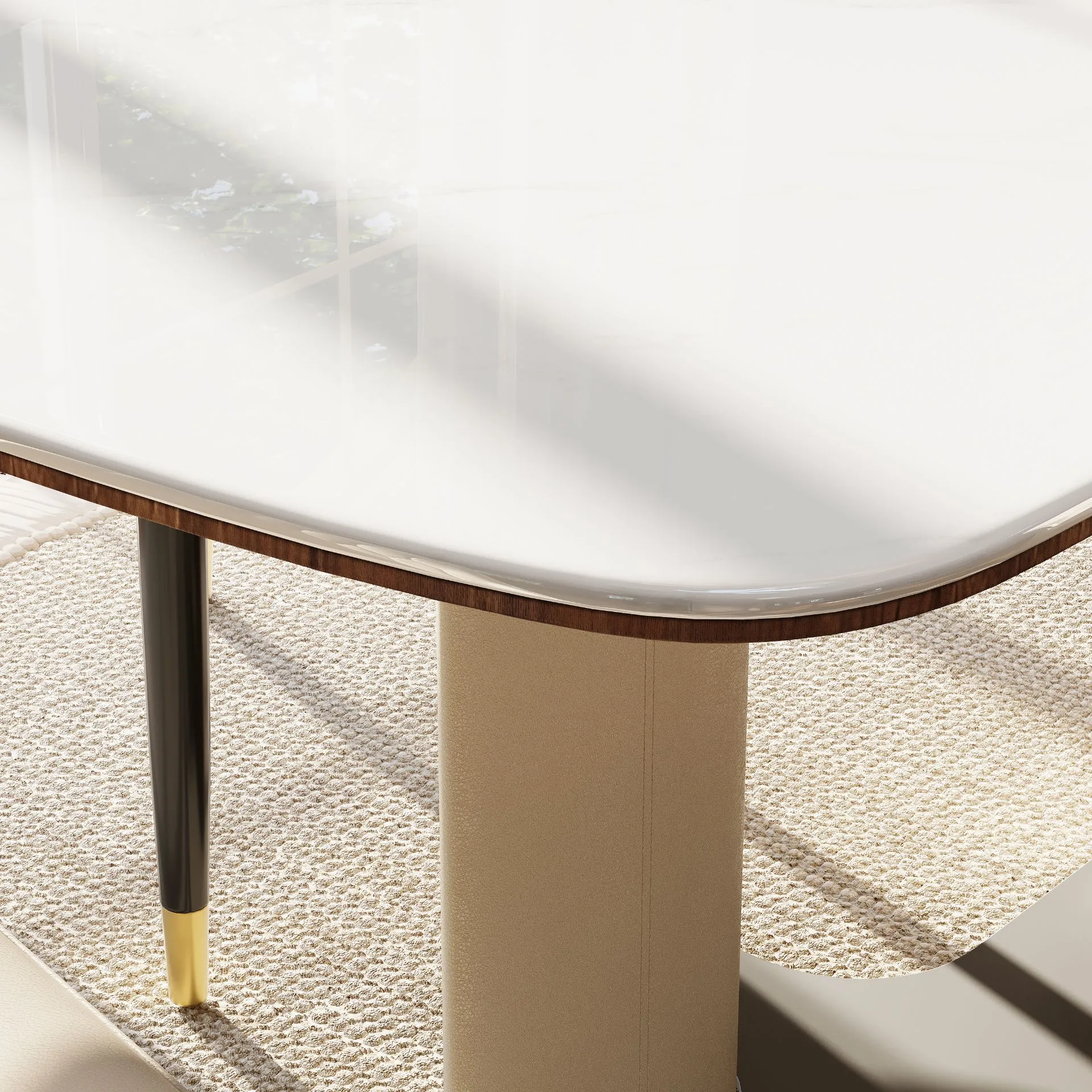 White Engineered Stone Dining Table White Engineered Stone Dining Table
