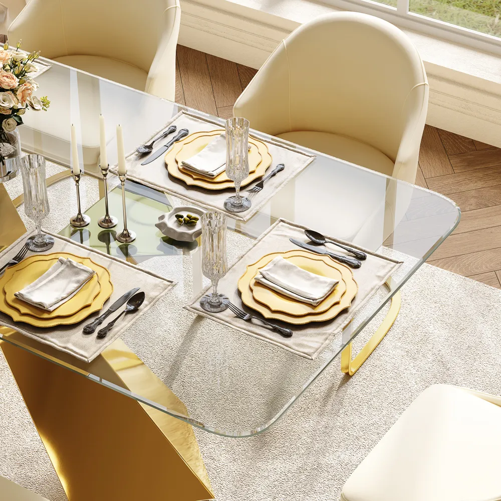 Rectangular Tempered Glass Dining Table Rectangular Tempered Glass Dining Table