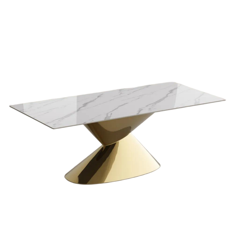 Modern White Sintered Stone Dining Table Modern White Sintered Stone Dining Table