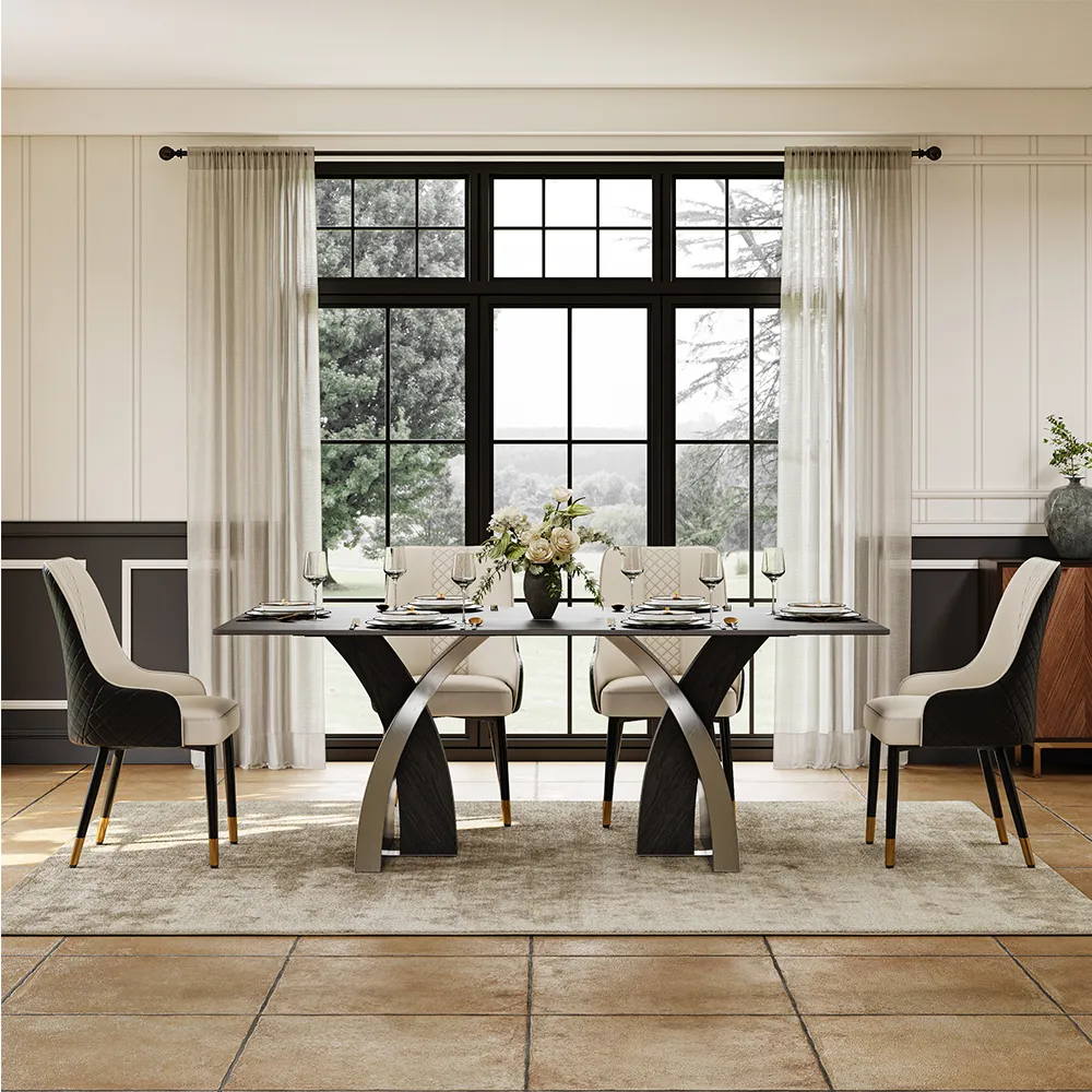 Modern Black Sintered Stone Dining Table Modern Black Sintered Stone Dining Table