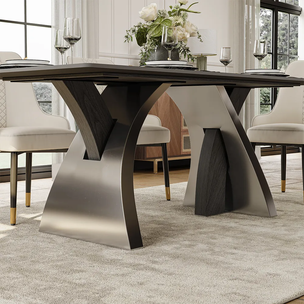 Modern Black Sintered Stone Dining Table Modern Black Sintered Stone Dining Table