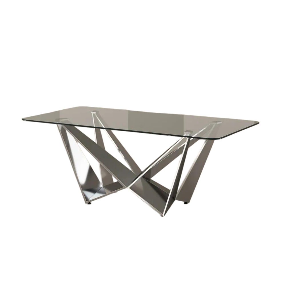Modern Clear Glass Dining Table 