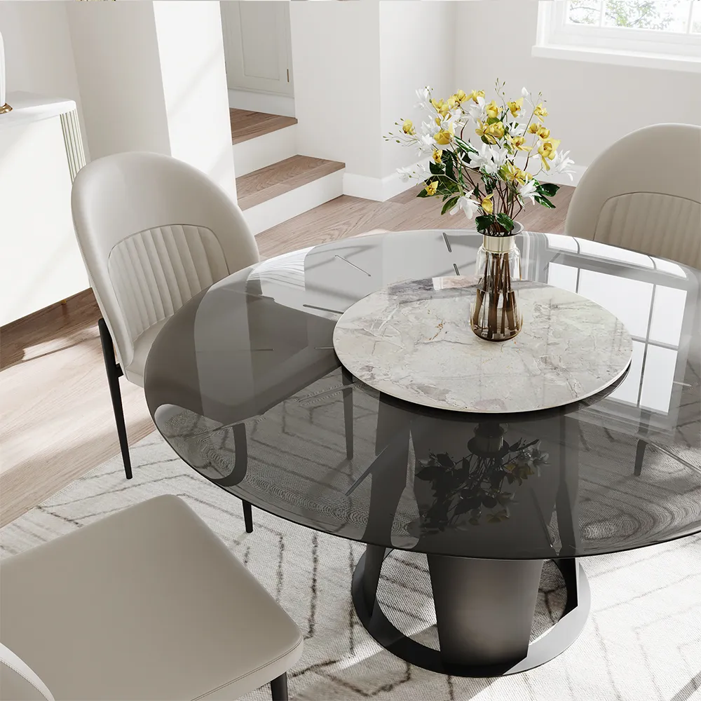 Modern Glass Round Pedestal Dining Table Modern Glass Round Pedestal Dining Table