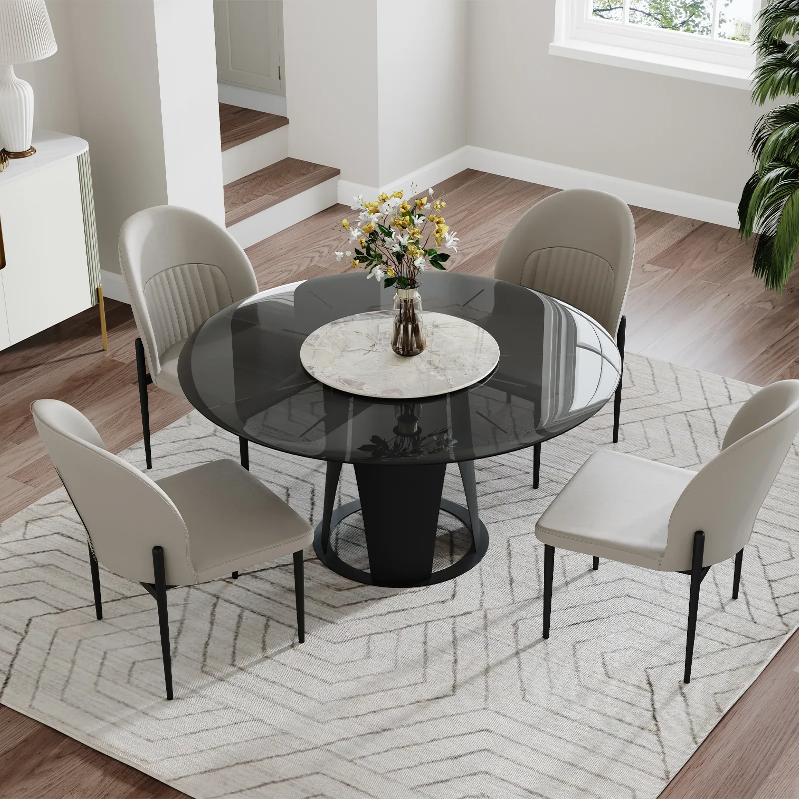 Modern Glass Round Pedestal Dining Table Modern Glass Round Pedestal Dining Table