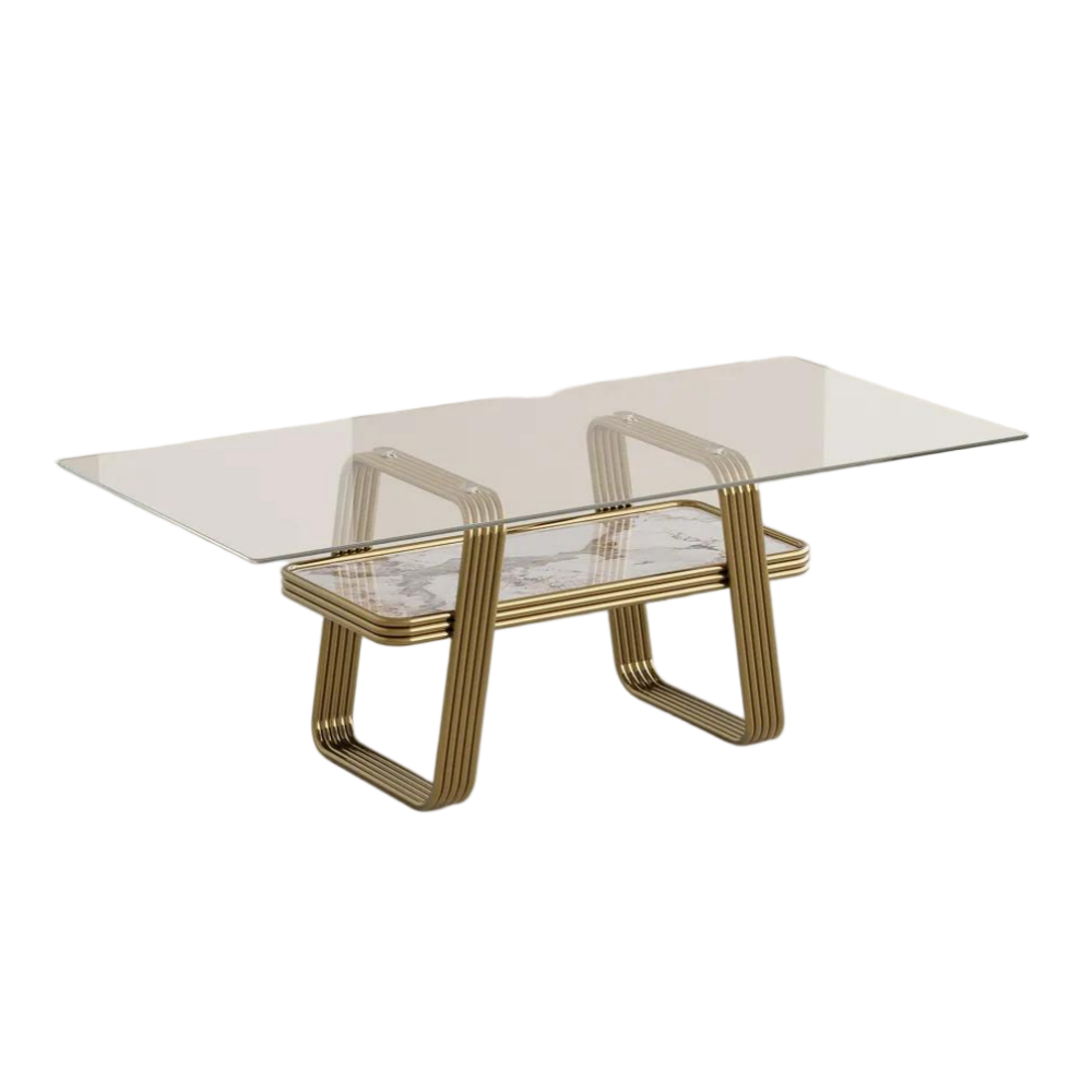 Modern Rectangular Glass Dining Table