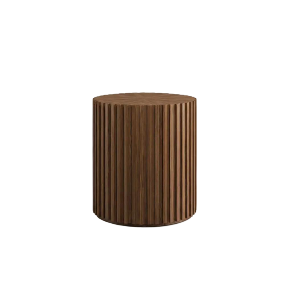 Fluted Round End Table
