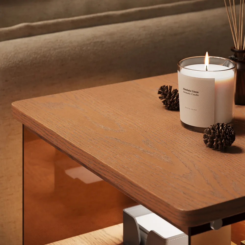 Slatted Side Table with LED Lights Slatted Side Table with LED Lights