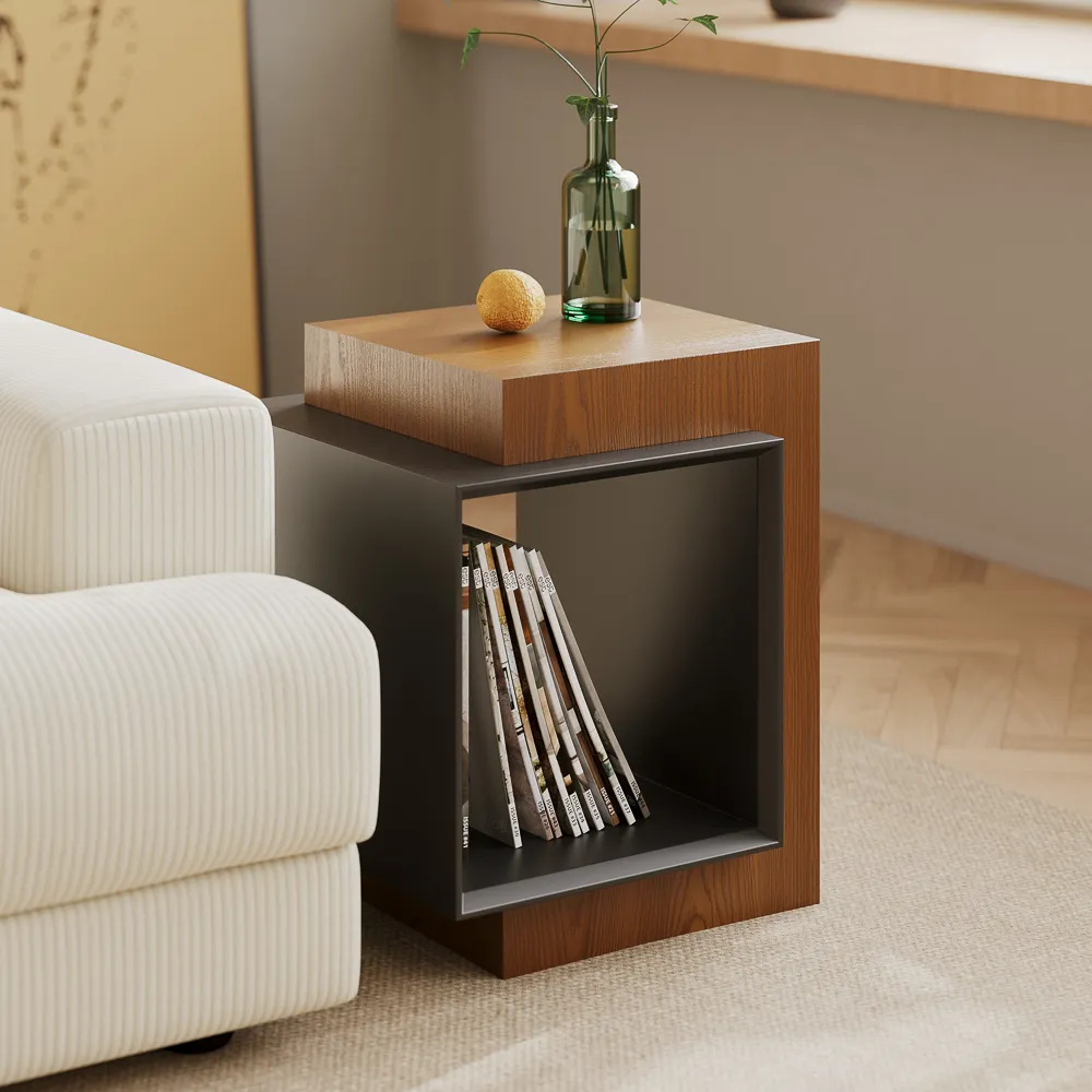 Modern Wood Side Table with Storage Modern Wood Side Table with Storage