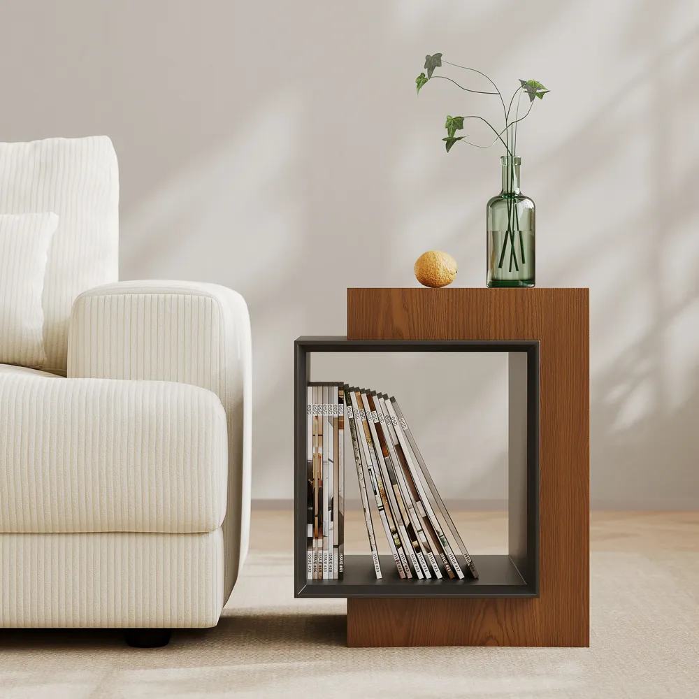 Modern Wood Side Table with Storage Modern Wood Side Table with Storage