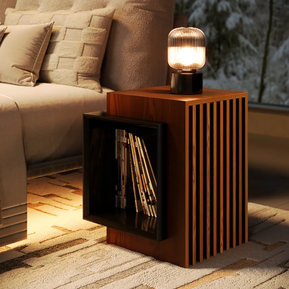 Modern Wood Side Table with Storage Modern Wood Side Table with Storage