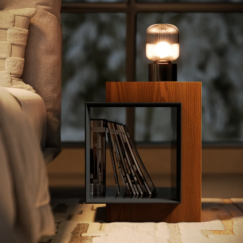 Modern Wood Side Table with Storage Modern Wood Side Table with Storage
