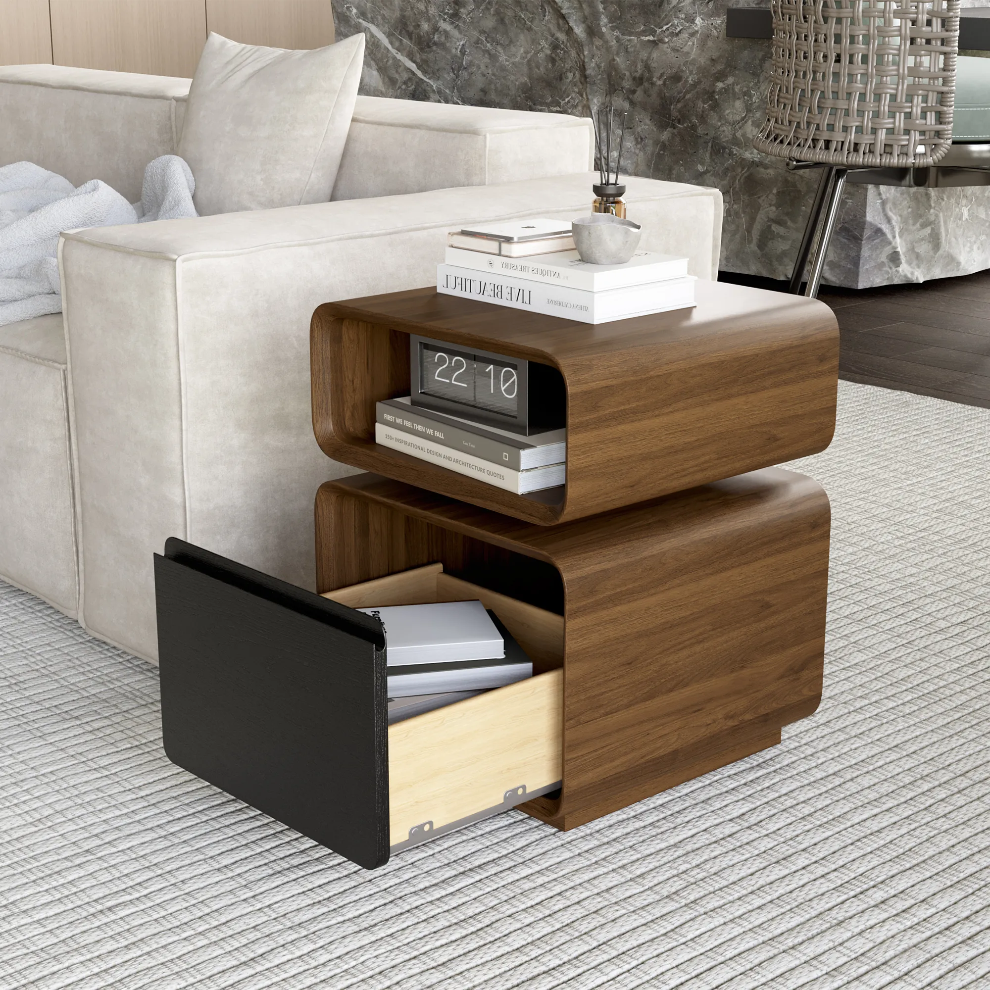 Modern Minimalist Side Table with Drawer Modern Minimalist Side Table with Drawer