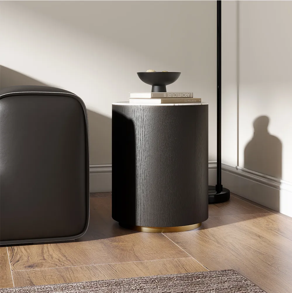 Round Black Side Table