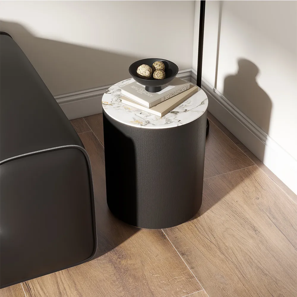 Round Black Side Table