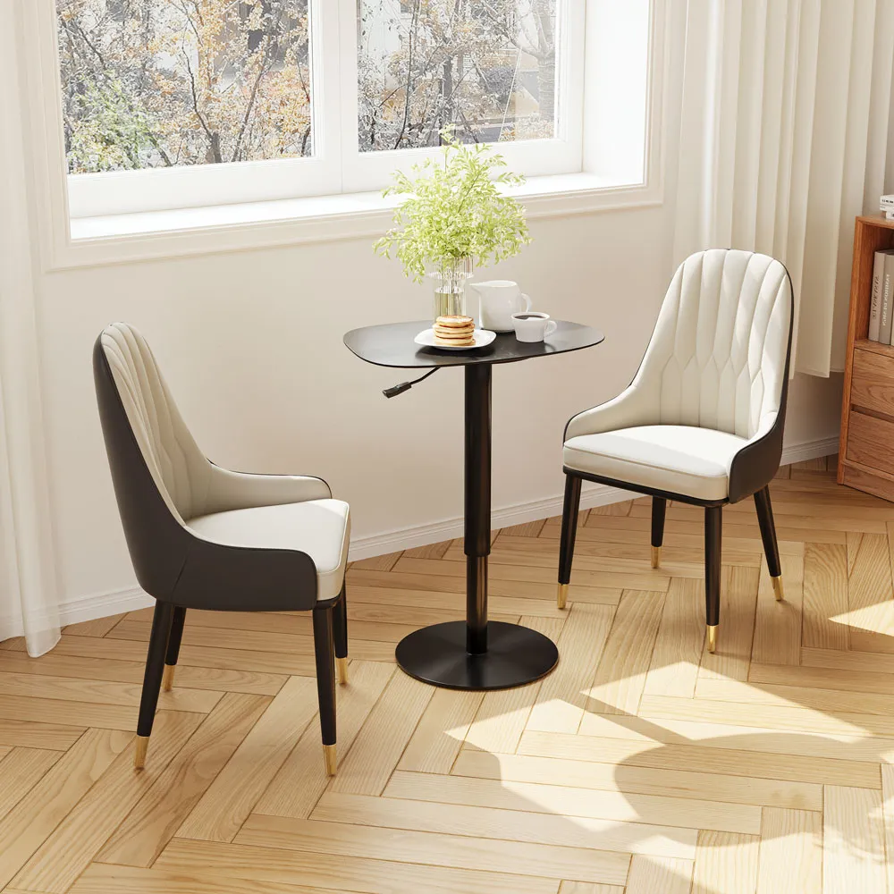 Adjustable Height Modern Side Table with Matte Rock Top Adjustable Height Modern Side Table with Matte Rock Top