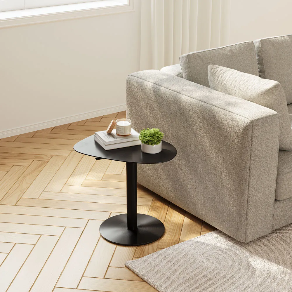 Adjustable Height Modern Side Table with Matte Rock Top Adjustable Height Modern Side Table with Matte Rock Top