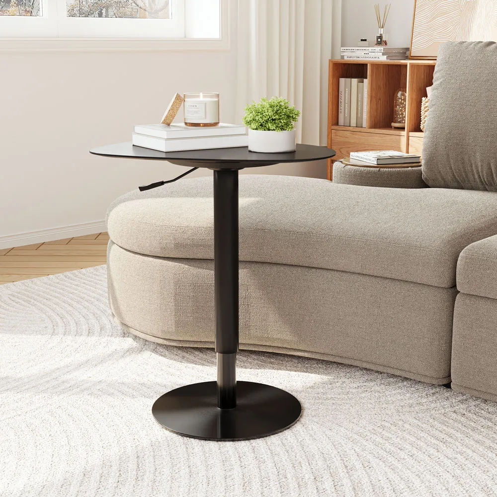 Adjustable Height Modern Side Table with Matte Rock Top Adjustable Height Modern Side Table with Matte Rock Top