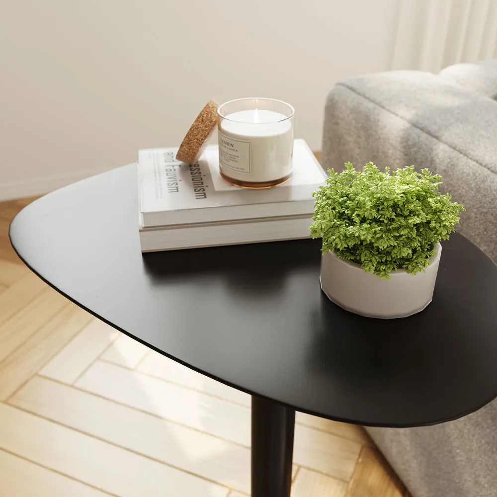 Adjustable Height Modern Side Table with Matte Rock Top Adjustable Height Modern Side Table with Matte Rock Top
