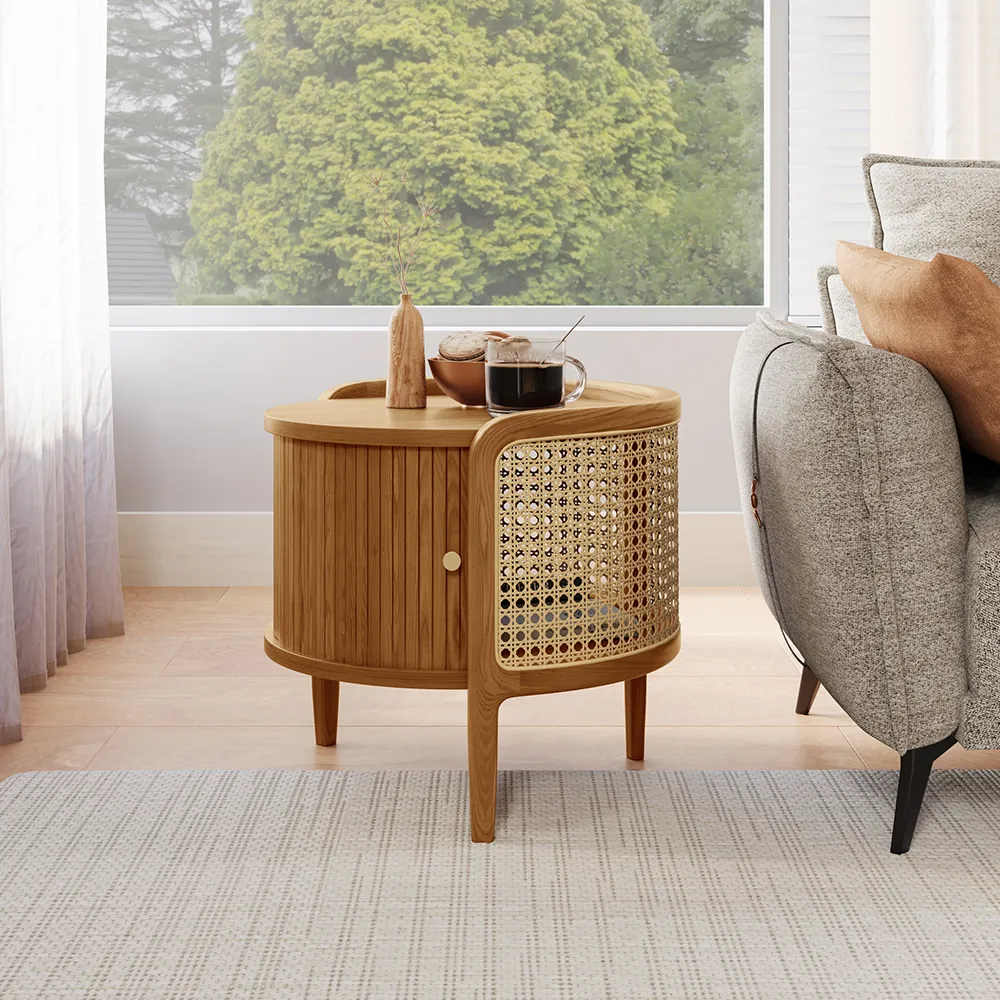 Rattan Side Table with Storage Rattan Side Table with Storage