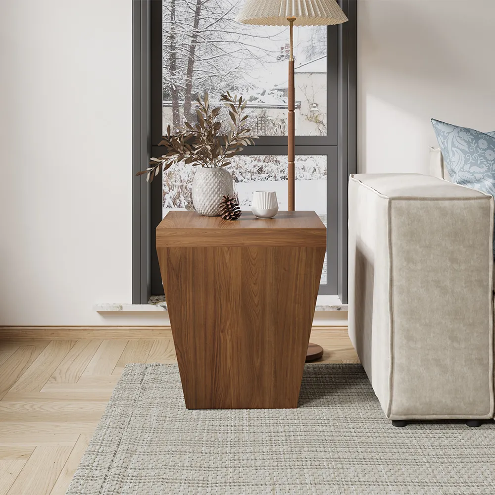 Walnut Veneer Side Table