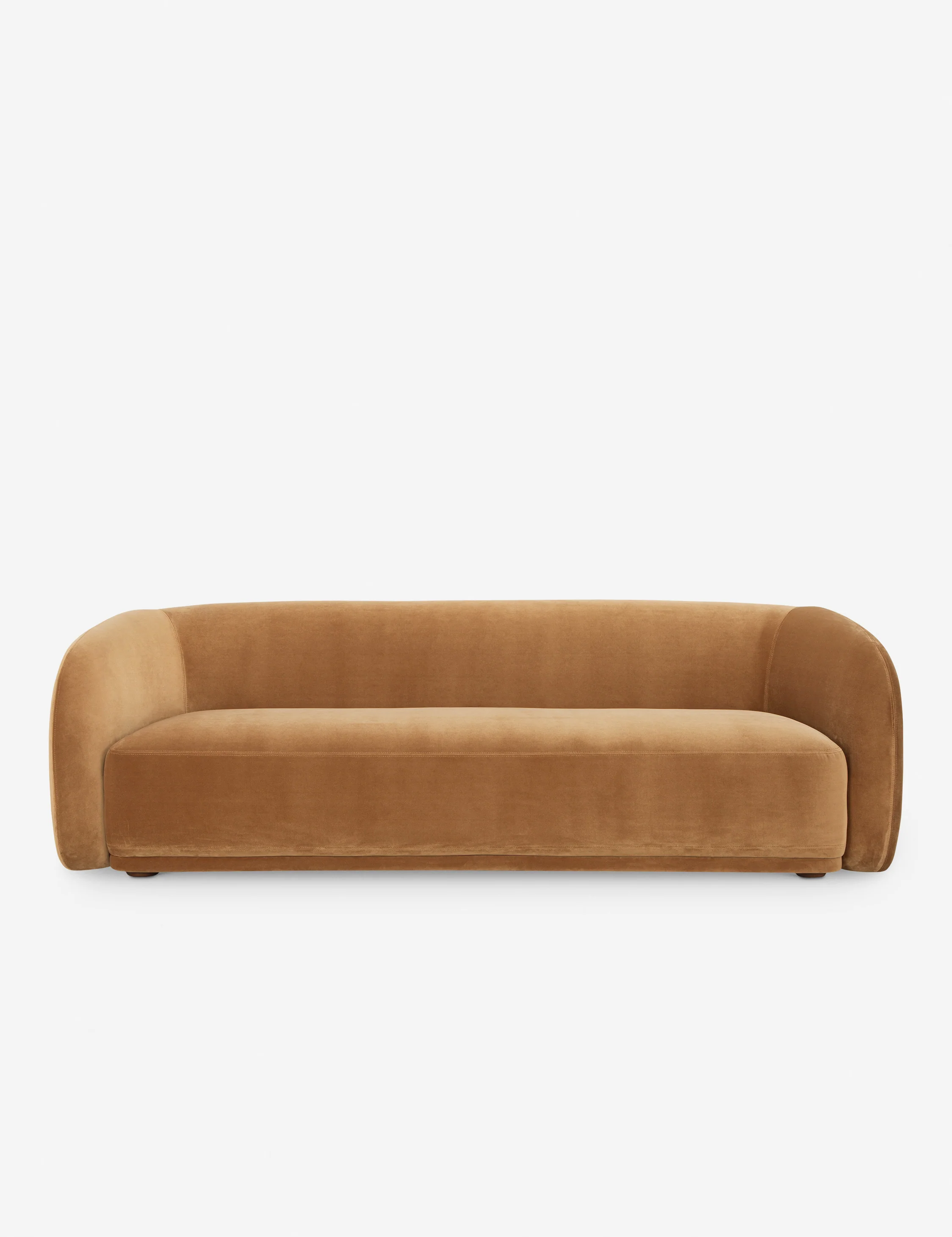 Three-Seater Orange Velvet Sofa Three-Seater Orange Velvet Sofa
