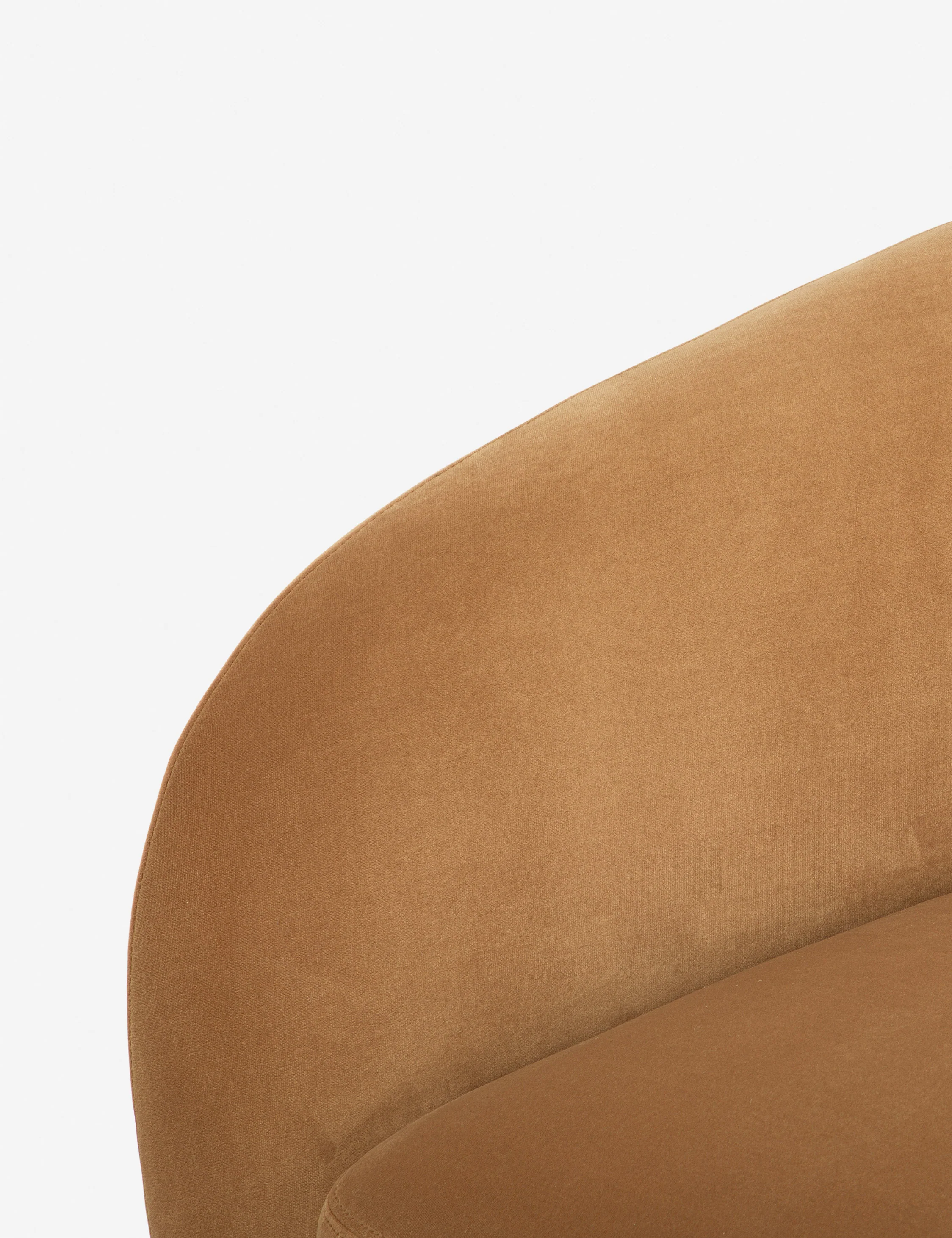 Three-Seater Orange Velvet Sofa Three-Seater Orange Velvet Sofa