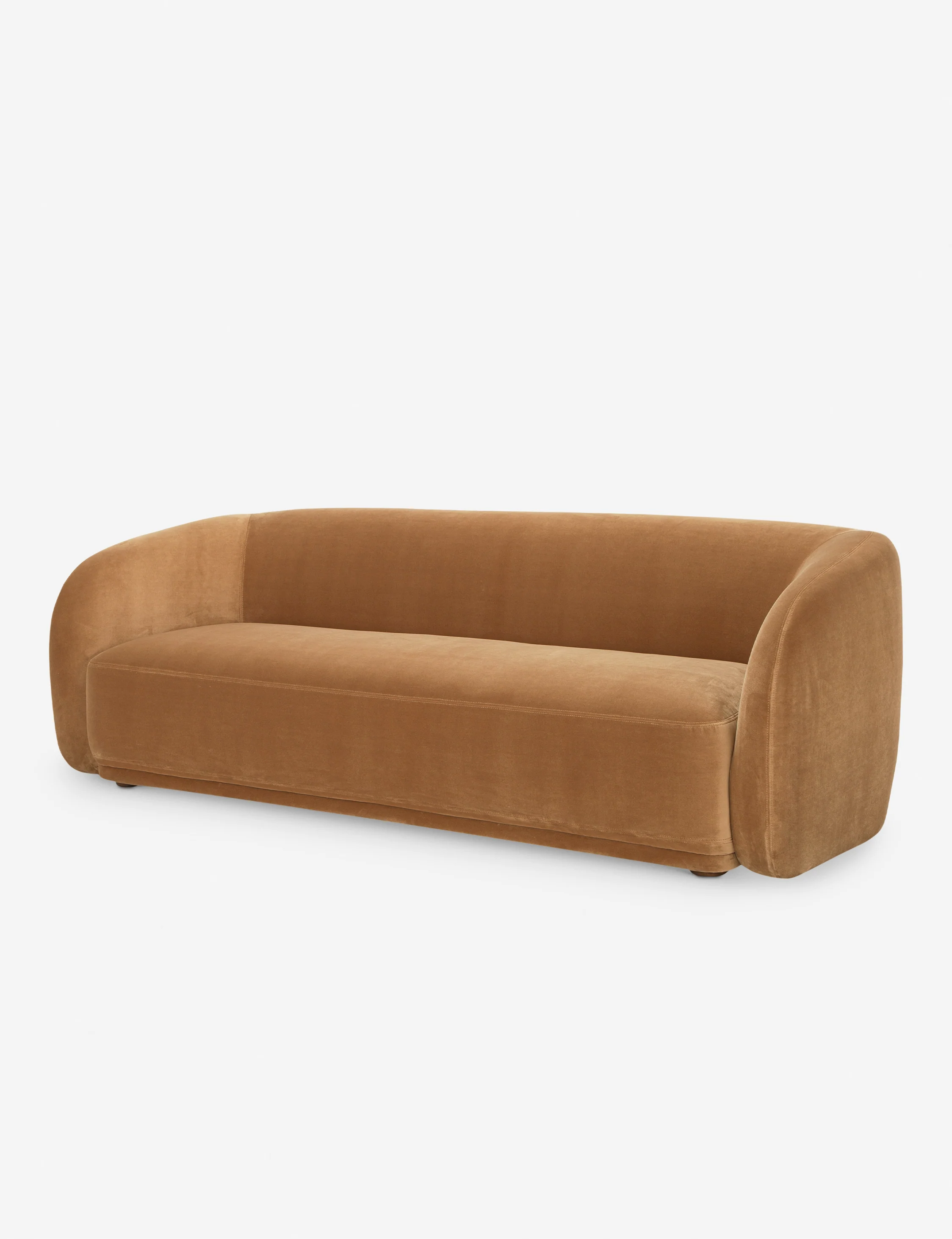 Three-Seater Orange Velvet Sofa Three-Seater Orange Velvet Sofa