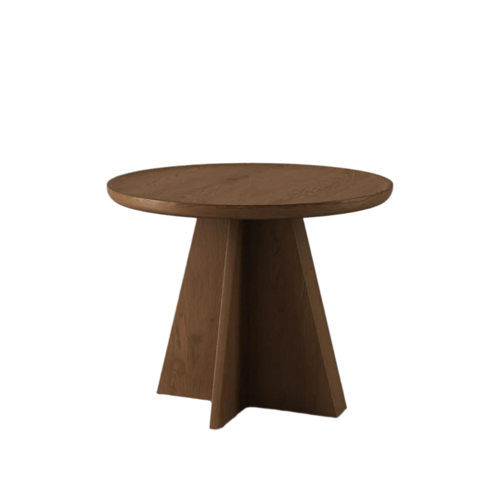 Walnut Round Side Table