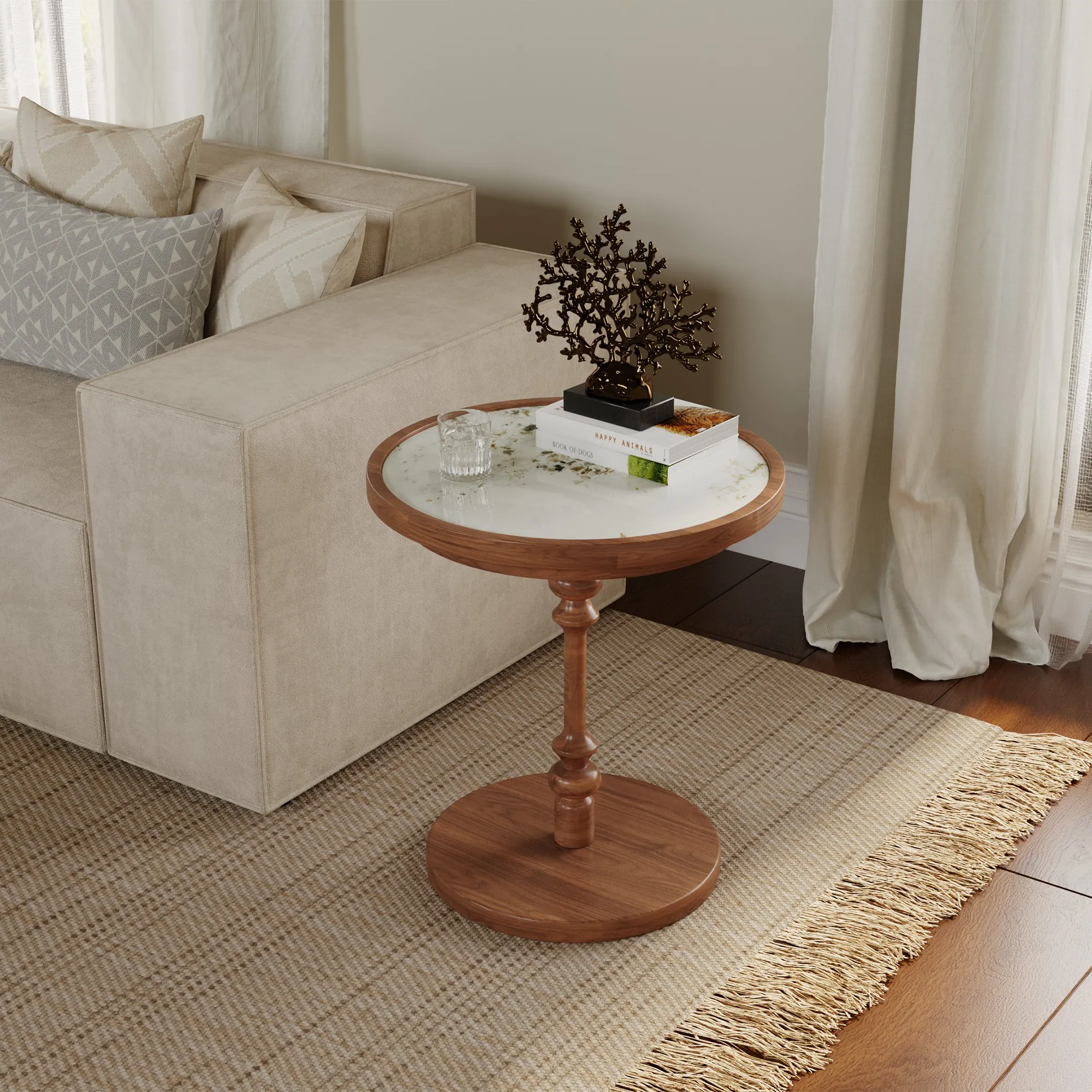 Mid-century Modern Round Side Tables