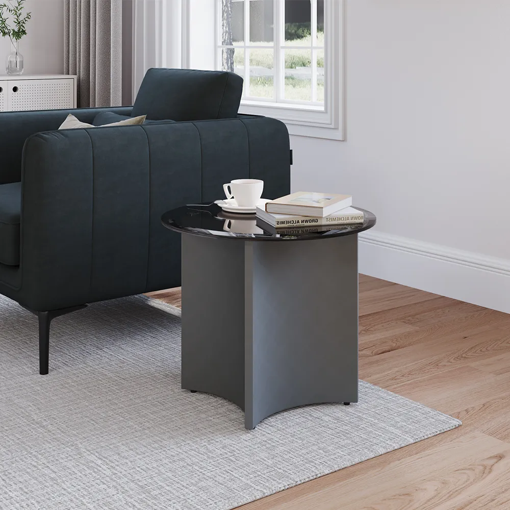 Modern Minimalist Gray Round Side Table Modern Minimalist Gray Round Side Table