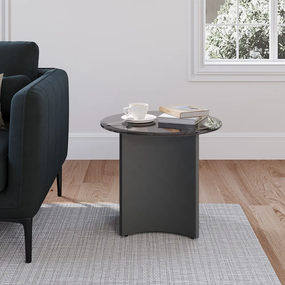 Modern Minimalist Gray Round Side Table Modern Minimalist Gray Round Side Table