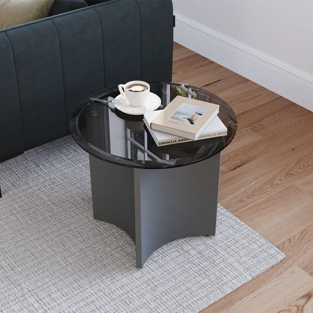 Modern Minimalist Gray Round Side Table Modern Minimalist Gray Round Side Table