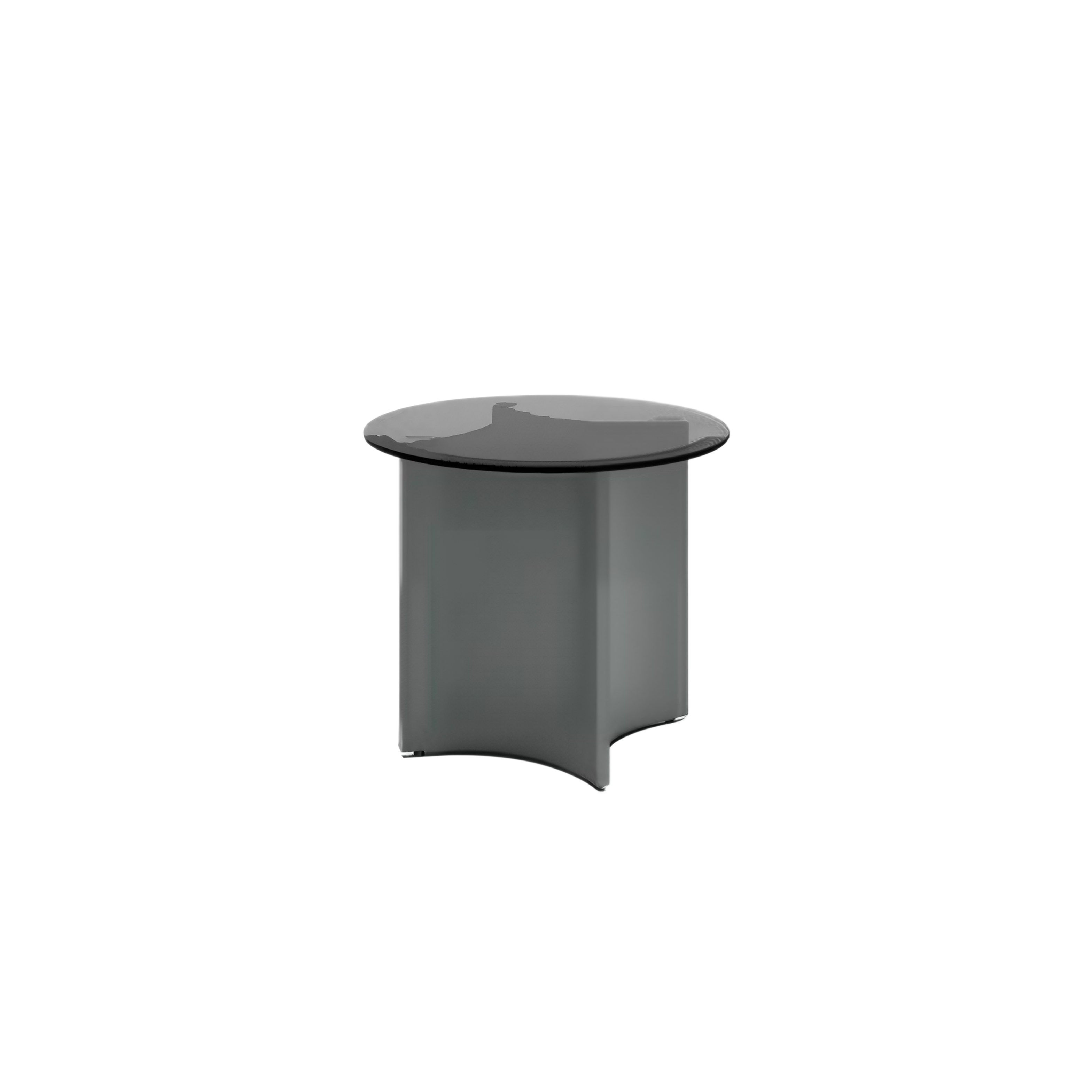 Modern Minimalist Gray Round Side Table