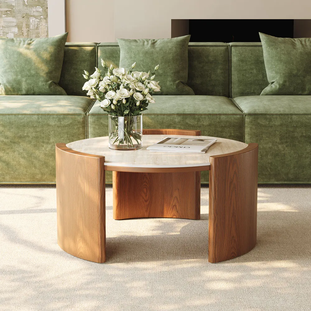 Round Matte Sintered Stone Coffee Table Round Matte Sintered Stone Coffee Table