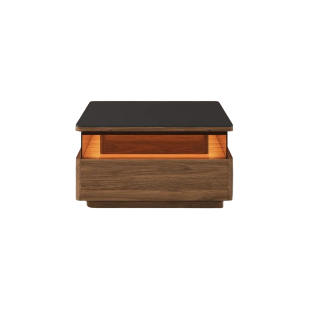 Square LED Coffee Table with Storage