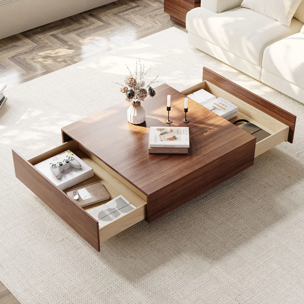 Square Wood Coffee Table with Storage Square Wood Coffee Table with Storage