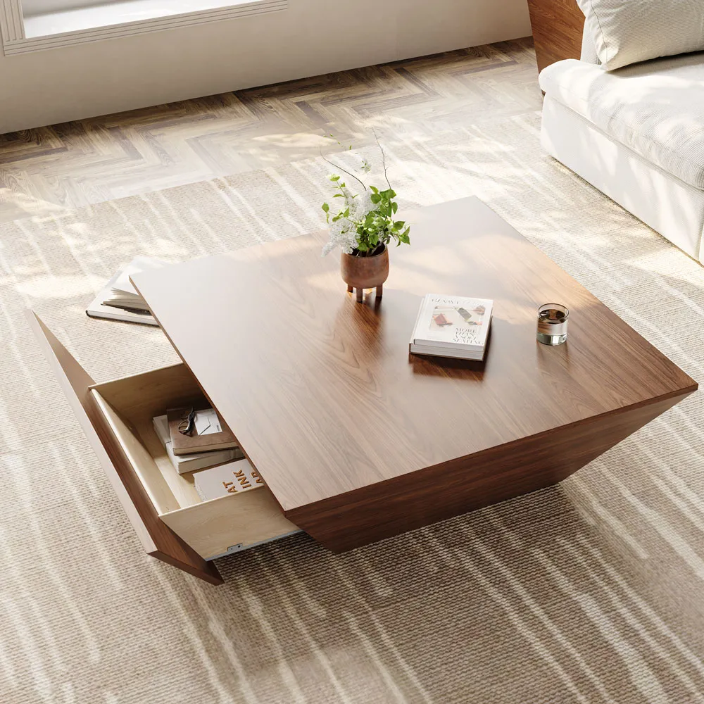 Square Wood Coffee Table with Storage Square Wood Coffee Table with Storage