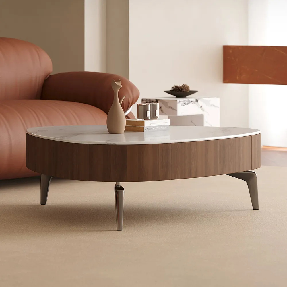 Sintered Stone Top Coffee Table with Storage Sintered Stone Top Coffee Table with Storage